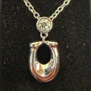 Coach Signature Crystal Silver-Toned Necklace